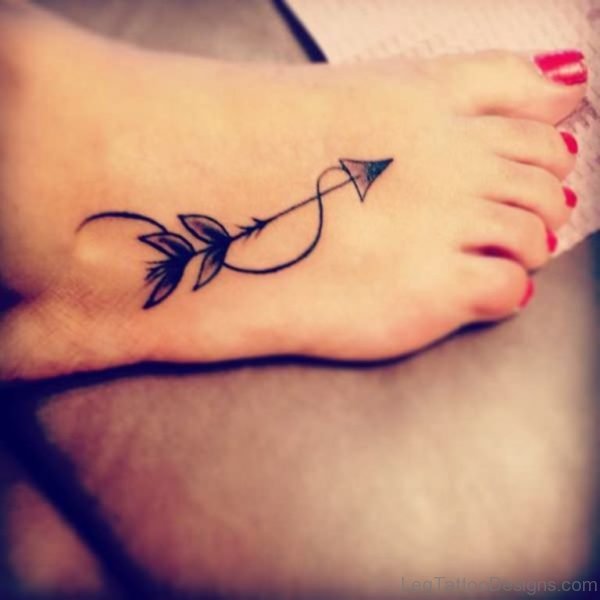Infinity Arrow Foot Tattoo
