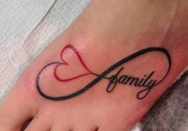 Infinity Heart Tattoo On Foot