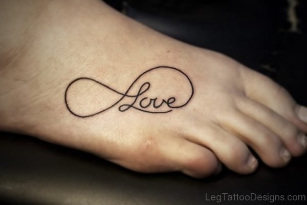 Infinity Love Foot Tattoo