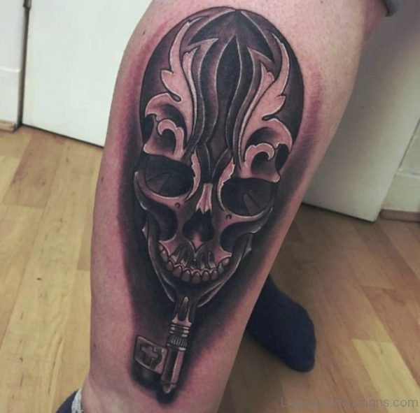 Key And Skull Tattoo