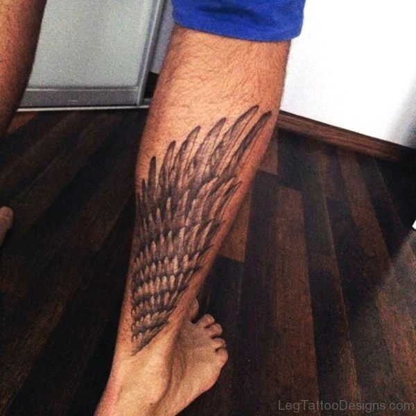 Leg Wing Tattoo Design