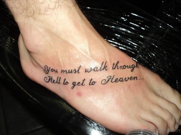 Lettering Tattoo On Foot