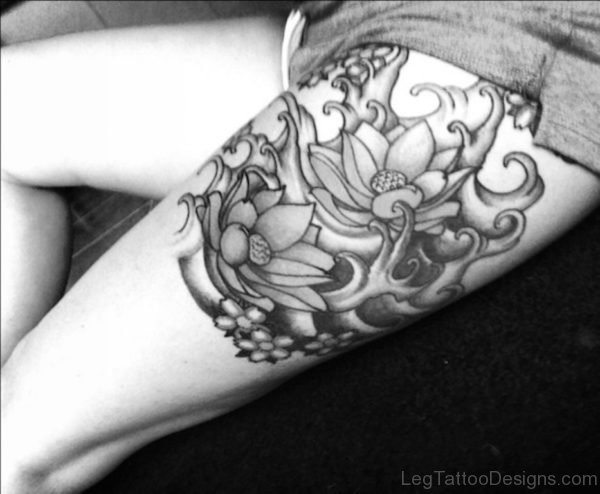 Lotus Tattoo On Thigh