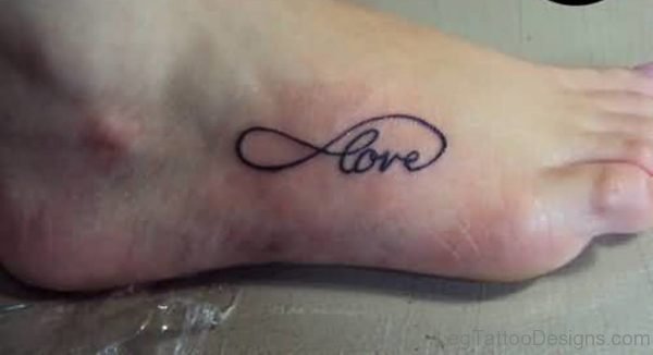 Love Infinity Right Foot Tattoo