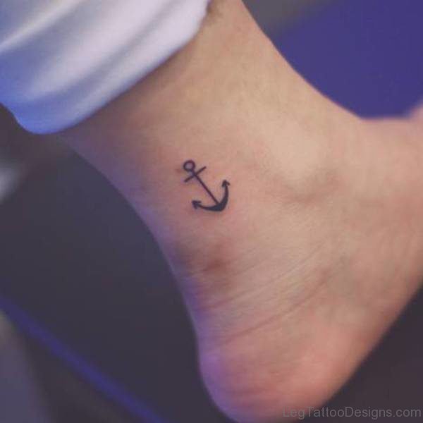 Lovely Anchor Ankle Tattoo