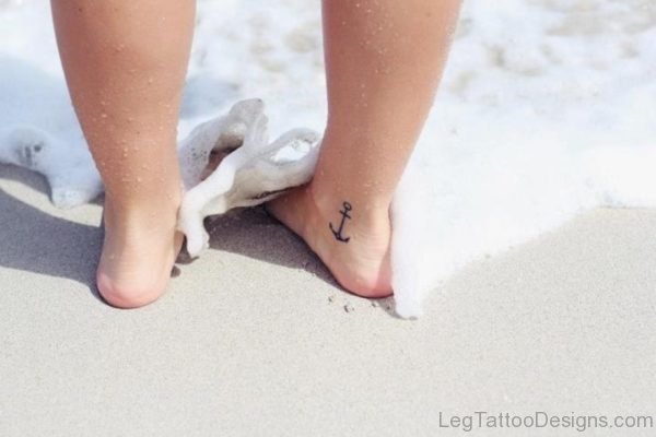 Lovely Anchor Tattoo On Ankle