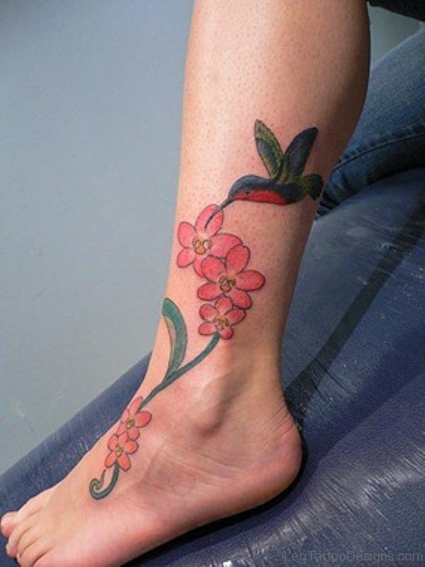 Lovely Bird Leg Tattoo
