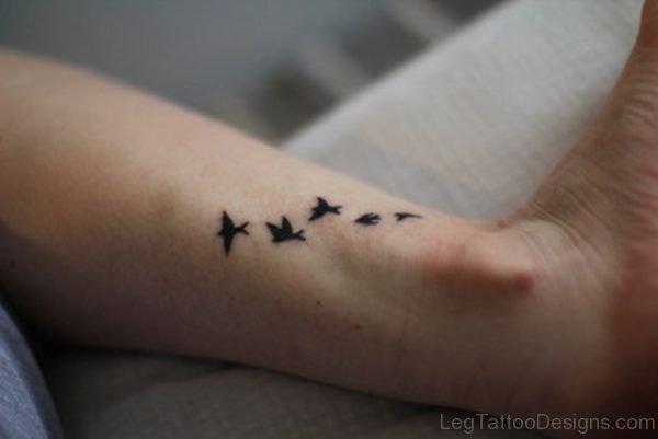 Lovely Bird Tattoo on Leg