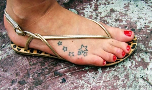 Lovely Star Tattoo On Foot