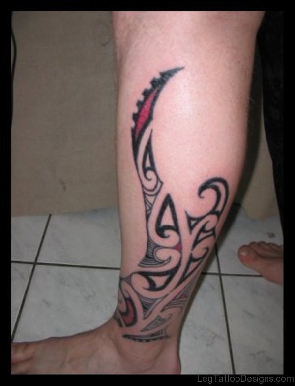 Lovely Tribal Tattoo Design For Leg
