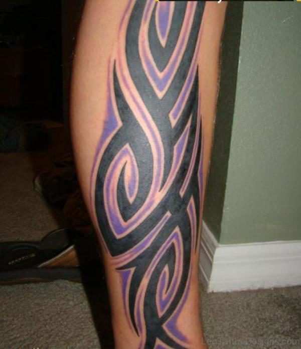 Lovely Tribal Tattoo For Leg