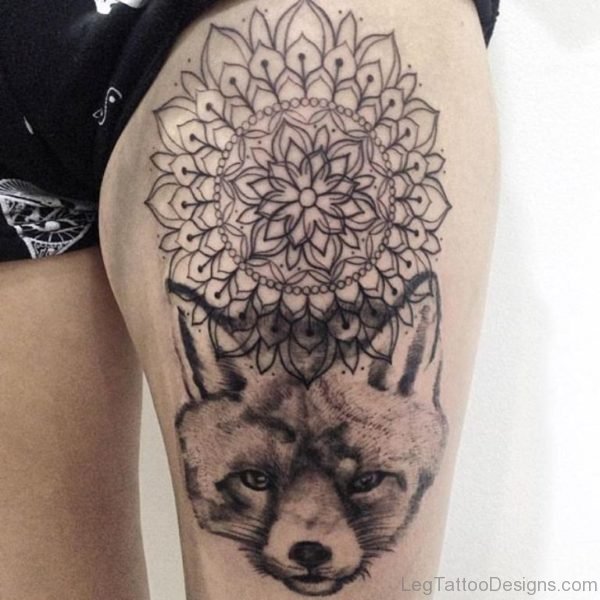 Mandala And Fox Tattoo