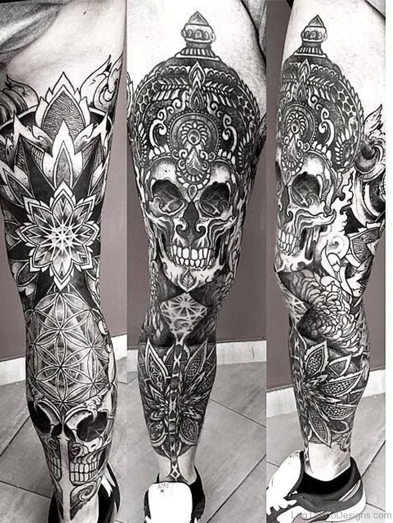 41 Classic Mandala Tattoos On Leg