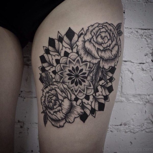 Mandala Tattoo Design On Thigh