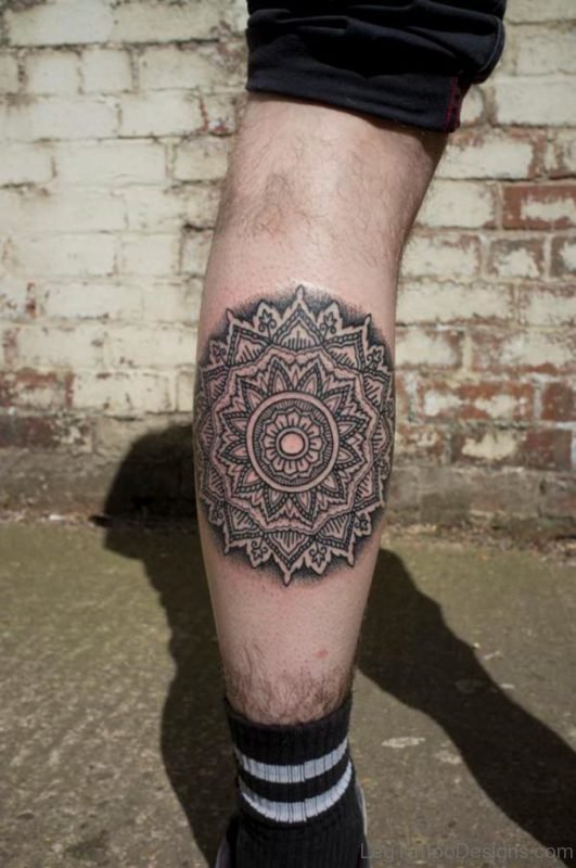 Mandala Tattoo On Leg