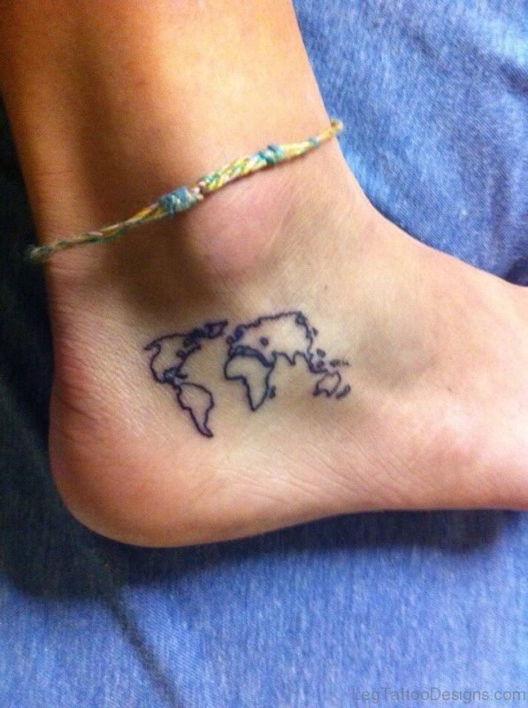 Map Tattoo On Foot 1