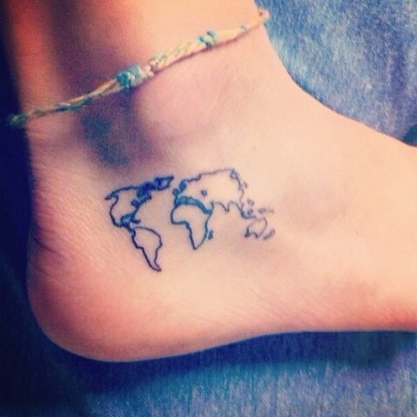 Map Tattoo On Foot 3