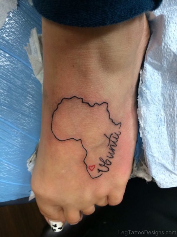 Map Tattoo On Foot