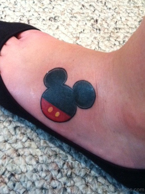 Mickey Mouse tattoo On Foot