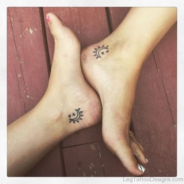 Moon Tattoo On Foot