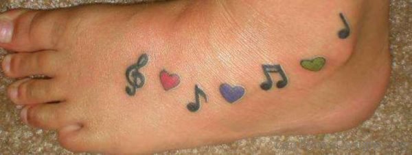 Musical Note And Heart Tattoo 