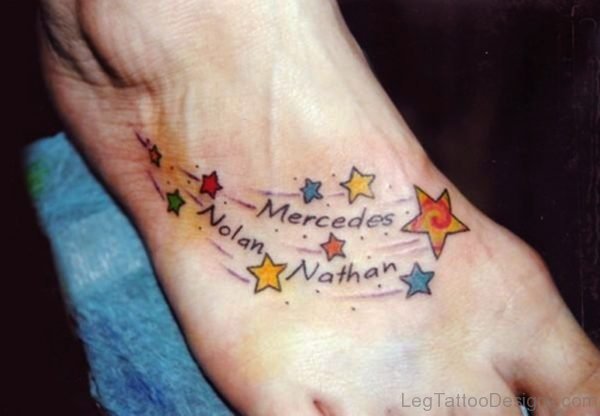 Name Star Tattoo On Foot