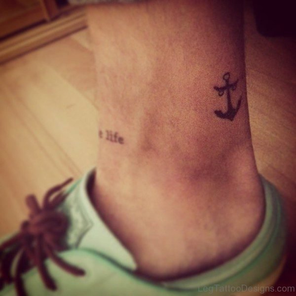 Nice Anchor Ankle Tattoo