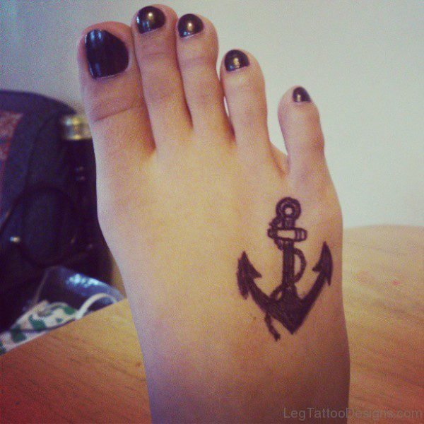 Nice Anchor Foot Tattoo