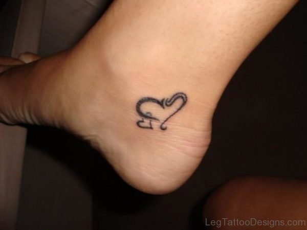 Nice Ankle Heart Tattoo