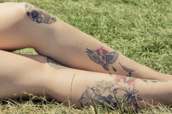 Nice Bird tattoo On Leg