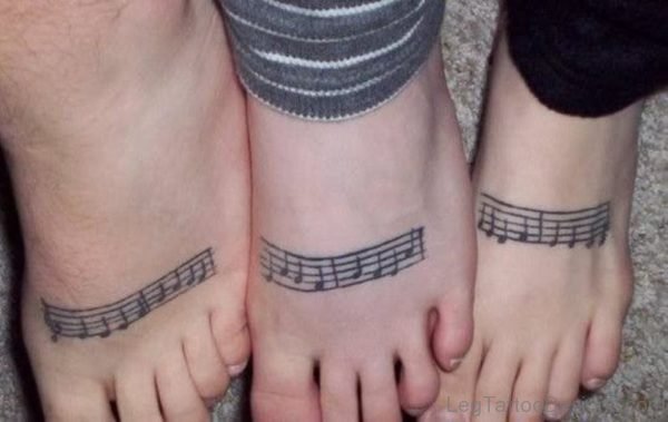 Nice Musical Note Tattoo On Foot 