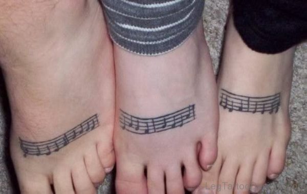 Nice Musical Note Tattoo On Foot