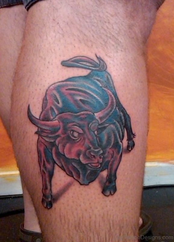 Nice Taurus Leg Tattoo