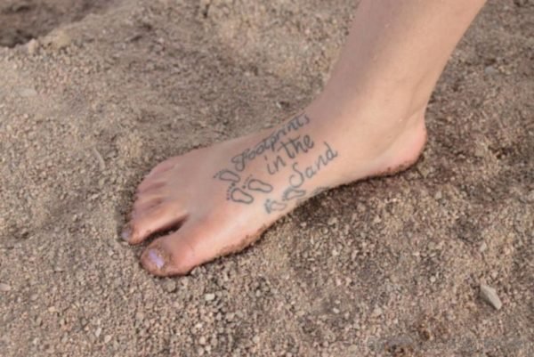 Nice Wording Tattoo Design Image Make On Foot