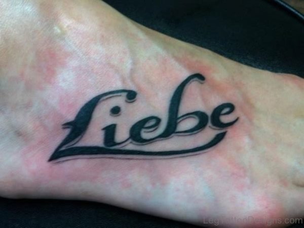 One Word Tattoo On Foot