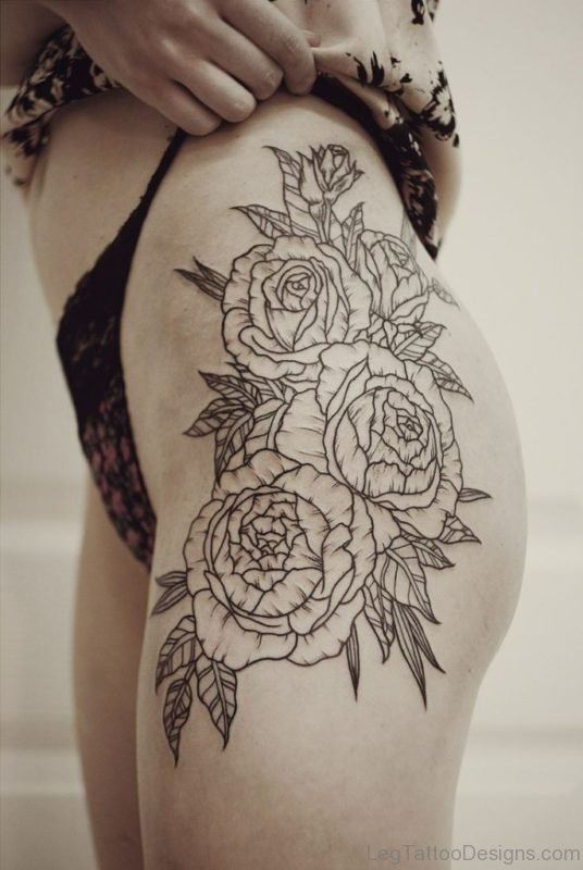 Outline Flower Tattoo