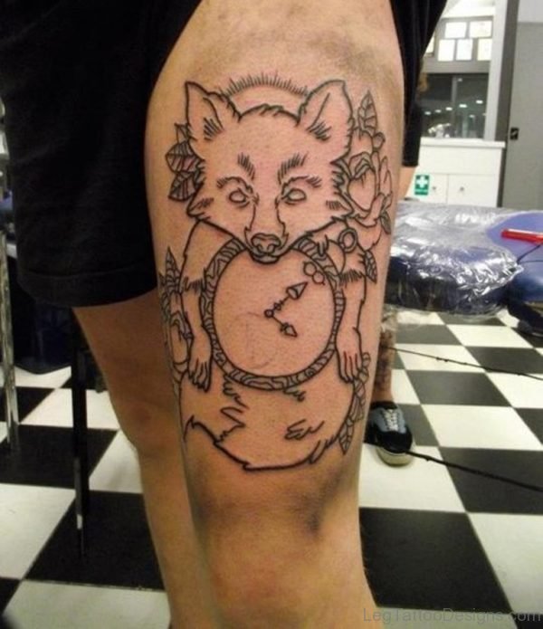 Outline Fox Tattoo