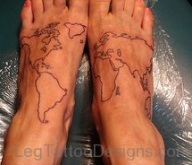 Outline Map Tattoos On Feet 3