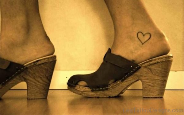 Outstanding Heart Tattoo On Ankle