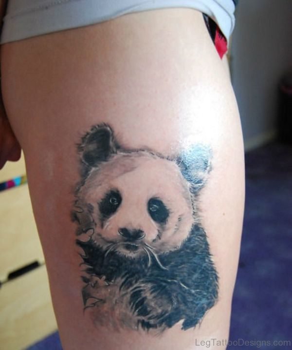 Panda Tattoo Design On Thigh