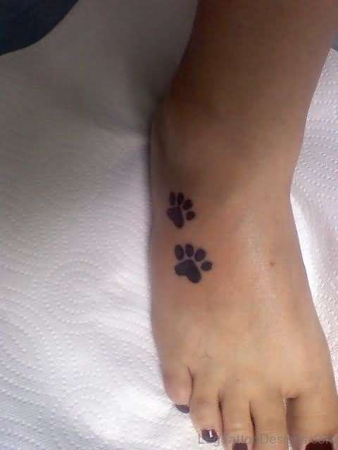 Paw Tattoo On Foot