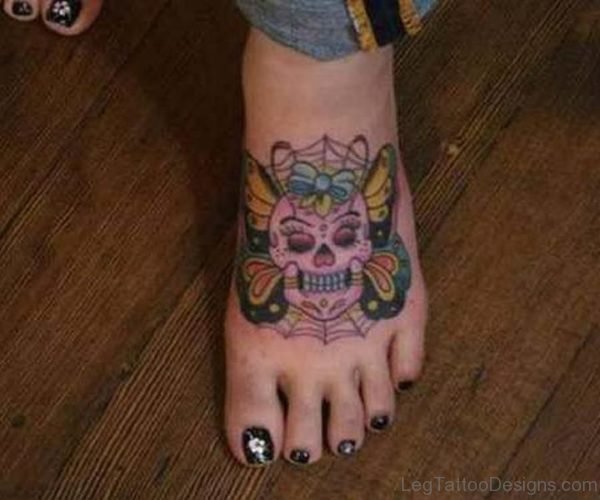 Pink Skull Tattoo