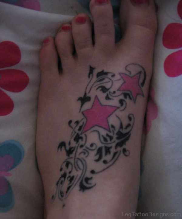 Pink Stars Tattoo Design
