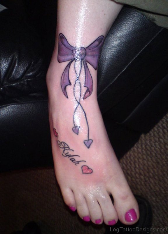 Purple Ankle Tattoo Design