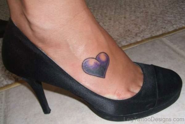 Purple Heart Tattoo On Foot