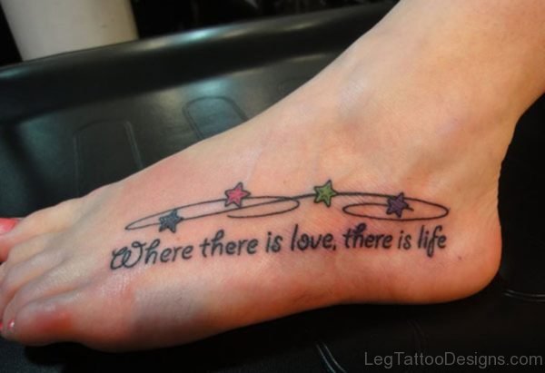 Quote Tattoo On Foot