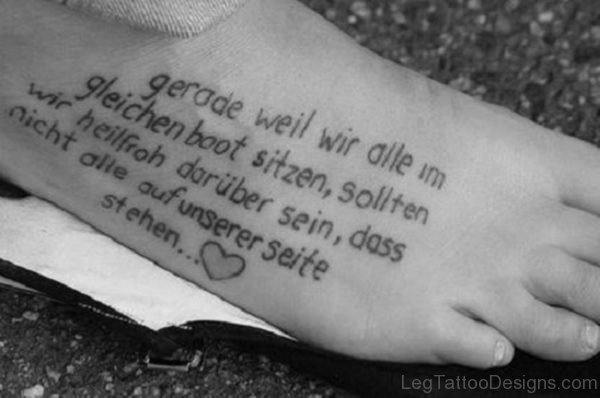 Quotes Tattoo For Foot