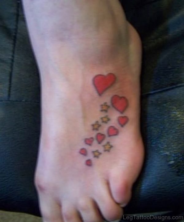 Red Colored Heart Tattoo
