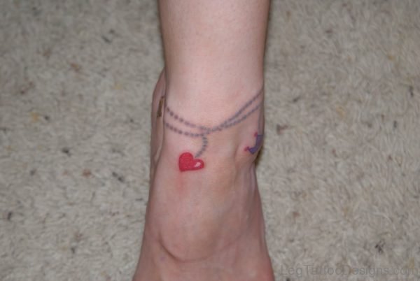 Red Heart Rosary Tattoo
