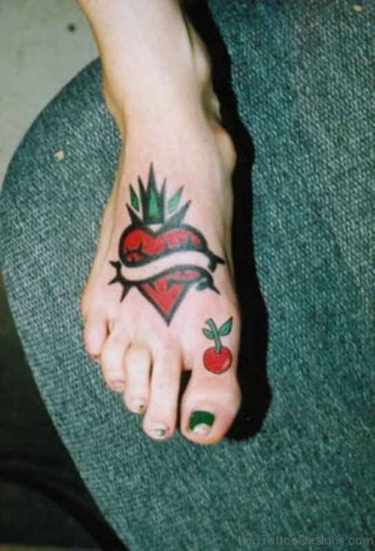 Red Inked Heart Tattoo